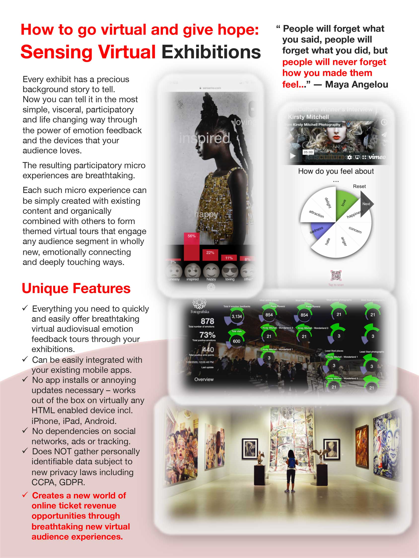How to go virtual and give hope: Sensing Virtual Exhibitions